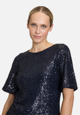Pailletten-Bluse mit Flügelärmeln / Detailbild