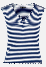 Top  gestreift mit Raffung  / Vorderseite
