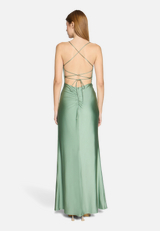Abendkleid rückenfrei / Modellfoto Rückseite