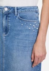 Jeansrock mit Waschung / Detailbild
