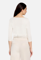 Bolero-Jacke figurbetont / Modellfoto Rückseite