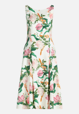 Blumenkleid mit Kellerfalten / Vorderseite
