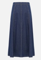 Jeansrock  Maxi in A-Linie / Rückseite