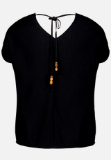T-Shirt  mit V-Ausschnitt und Bindedetail  / Rückseite