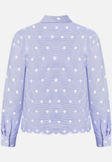 Bluse mit Streifen und Stickerei / Rückseite
