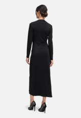 Abendkleid mit V-Ausschnitt / Modellfoto Rückseite