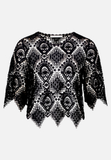 Lochstrick-Pullover mit Lochmuster / Vorderseite