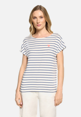 Casual-Shirt mit U-Boot-Ausschnitt / Modellfoto Vorderseite
