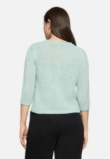 Strickpullover mit 3/4 Arm / Modellfoto Rückseite