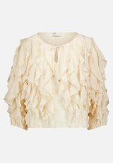 Chiffonbluse mit Volant / Vorderseite