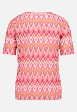 Spitzenshirt mit Rippbündchen / Rückseite