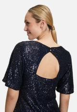 Pailletten-Bluse mit Flügelärmeln / Detailbild
