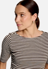 Ringelshirt  mit U-Boot Ausschnitt  / Detailbild