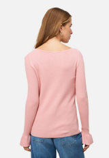 Pullover mit Volants am Ärmel / Modellfoto Rückseite