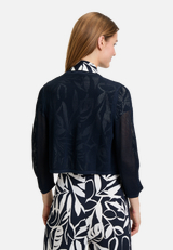 Sommer-Strickjacke mit 3/4 Arm / Modellfoto Rückseite