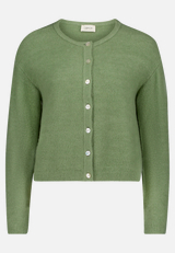 Strick-Cardigan mit Rundhalsausschnitt / Vorderseite