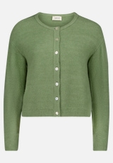 Strick-Cardigan mit Rundhalsausschnitt / Vorderseite