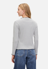 Langarm-Shirt mit Kragen / Modellfoto Rückseite