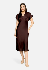 Abendkleid mit V-Ausschnitt / Modellfoto Vorderseite