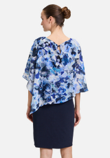 Cocktailkleid mit Blumenprint / Modellfoto Rückseite
