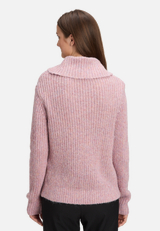 Strickpullover mit Lurexfaden / Modellfoto Rückseite