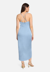 Abendkleid mit Raffung / Modellfoto Rückseite