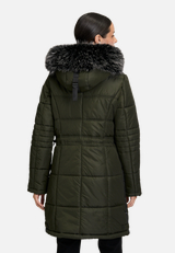 Steppjacke mit Kapuze / Modellfoto Rückseite