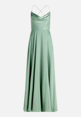 Abendkleid mit Wasserfallausschnitt / Vorderseite