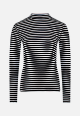 Ringelshirt mit Stehkragen / Vorderseite