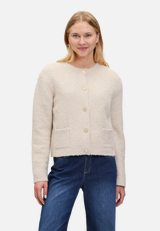 Strick-Cardigan mit Knopfleiste / Modellfoto Vorderseite