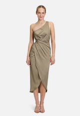 Abendkleid mit Raffung / Modellfoto Vorderseite