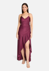 Abendkleid mit Volant / Modellfoto Vorderseite