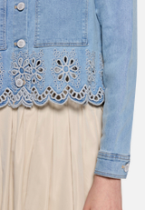 Jeansjacke mit Stickerei / Detailbild