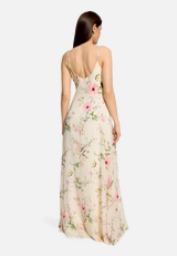 Abendkleid mit Muster / Modellfoto Rückseite