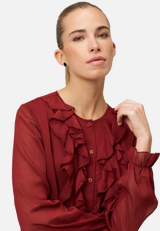 Chiffonbluse mit Volants / Detailbild