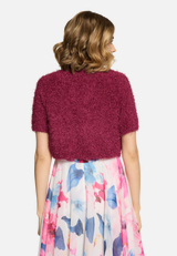 Sommer-Strickjacke mit Effektgarn / Modellfoto Rückseite