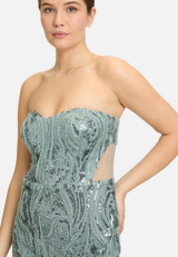 Abendkleid mit Pailletten / Detailbild