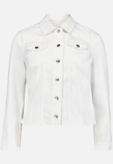 Jeansjacke tailliert mit Knopfleiste / Vorderseite