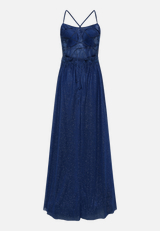 Abendkleid im Glitzer-Look / Rückseite