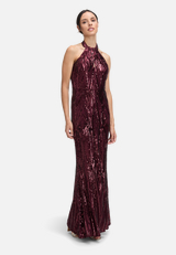 Abendkleid im Glitzer-Look / Modellfoto Vorderseite