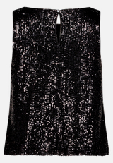 Pailletten-Top im Glitzer-Look / Rückseite