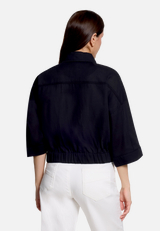 Casual-Jacke mit Kragen / Modellfoto Rückseite