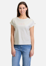 Printshirt mit Ärmelaufschlag / Modellfoto Vorderseite