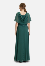 Abendkleid mit Stickerei / Modellfoto Rückseite