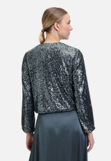 Blouson mit Pailletten / Modellfoto Rückseite