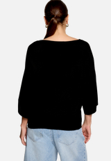 Pullover  mit Fledermausärmeln / Modellfoto Rückseite
