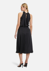 Cocktailkleid mit Stehkragen / Modellfoto Rückseite