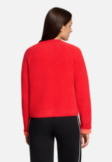 Casual-Strickjacke mit Reißverschluss / Modellfoto Rückseite