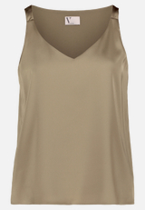 Satin-Bluse mit V-Ausschnitt / Vorderseite