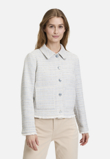 Tweedblazer mit Fransen / Modellfoto Vorderseite